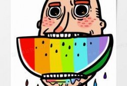 熊猫吃瓜图绘画,描绘生态和谐画卷